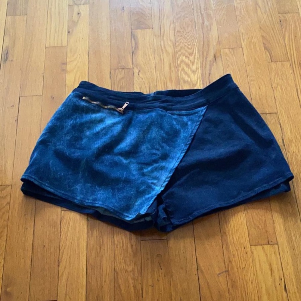 Tractor Denim two tone skirt skort